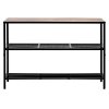 Úzky konzolový stolík za pohovkou dĺžka 41.7 in, 3 police, kovový rám
