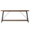 Úzky konzolový stolík 70.9 inches, 2-policový s kovovým rámom