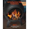 Chiminea 22 inch guľatá záhradná pec na drevo s grilom a komínom