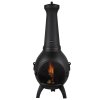 Chiminea 22 inch guľatá záhradná pec na drevo s grilom a komínom