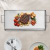 Grilovacia platňa 32×16 inch nerezová obdĺžniková s rukoväťou