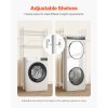 Polica nad práčkou a sušičkou, 4 police, nastaviteľné, tyč a háčiky