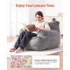 Sedací vak pre dospelých s opierkami, vysokohustotná pena, sivý