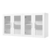 Nástenná skrinka, 4 dvierka, nastav. polica, sada 2, 12×24×24 in biela
