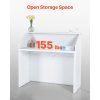 Recepčný pult obdĺžnikový 46.46×19.69×43.90 in biely pre recepciu