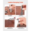 Sada na prácu s kožou 61 ks s pláteným puzdrom, na šitie a razenie