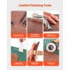 Sada na prácu s kožou 61 ks s pláteným puzdrom, na šitie a razenie