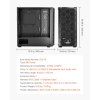 PC skrinka mid-tower s temperovaným sklom, 4×120 mm, pre GPU do 270 mm