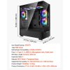 Pc skrinka mid-tower s temperovaným sklom, 6×120 mm argb, gpu 410 mm