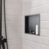 Zabudovateľná sprchová nika nerezová 33.0×33.0×10.2 cm čierna