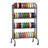 Regál na cievky filamentu 4-policový s kolieskami pre 3D tlač