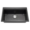 Kuchynský drez so stanicou 84 cm, na montáž, jednokomorový, čierny