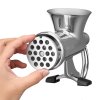 Ručný mlynček na mäso nerez 304 s kľukou, svorkou, 2 sitá, plnička