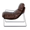 Kreslo z pu kože, penový sedák, kovový rám, odnímateľný vankúš, hnedé