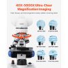 Trinokulárny mikroskop 40–5000X, hliníkové telo, led držiak na telefón