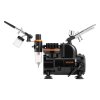 Sada airbrush s kompresorom 1/6 HP, 3 dvojčinné pištole, 3 trysky