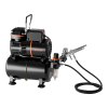 Sada airbrush s kompresorom 1/6 HP, nádrž, 3 dvojčinné pištole, hadica
