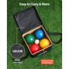 Sada bocce 8 gúľ 100 mm, pallino, vak, šnúra, 2–8 hráčov, 4 farby