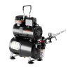 Airbrushová sada s kompresorom 1/6 hp, nádrž, dual-action, 3 trysky