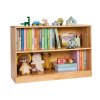 Detská knižnica šírka 870 mm, 2-poschodová, na knihy a hračky, hnedá