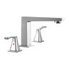 Vaňová batéria na okraj vane, 3-otvorová, vodopádový výtok, strieborná