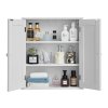 Kúpeľňová nástenná skrinka nad wc 2 dvierka nastaviteľná polica, biela