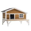 Izolovaný drevený domček pre mačky, zvýšený, nepremokavý, 110×85×78 cm