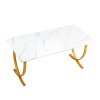 Kancelársky stôl 160×80 cm, rozšírená pracovná doska, biela/zlatá