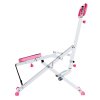 Trenažér na drepy a veslovanie, skladací, 3 odporové pásy, biely