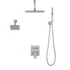 Sprchový set stropný 254 mm, nástenná 152 mm, 2v1 ručná, brúsený nikl
