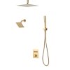 Sprchový systém termostatický 305×152 mm, 2v1 ručná, brúsené zlato