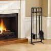 Krbové náčinie 5-dielne, stojan so štvorcovým rámom, oceľ, čierne
