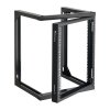 Nástenný 12U serverový rack, nosnosť 68.04 kg, 180° dvere, oceľ