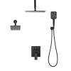 Sprchový set stropný 305 mm, nástenná 152 mm, ručná 4v1, čierna