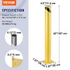 Bezpečnostný oceľový stĺpik 42 inch priemer 4.5 inch žltý 8 kotiev