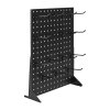 Stolový pegboard stojan 43×33 cm, 15 háčikov, valcovaná oceľ, čierny