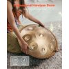 Handpan bubon 56 cm, 9 tónov, 432Hz d mol, oceľ, 2 paličky a púzdro