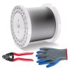 Nerezové lanko 1/8" 1000 ft 316 7×7 1600 lbs s rezačom a rukavicami