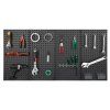 Kovový pegboard panel nástenný 24"×12" 4 ks čierny s príslušenstvom