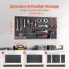 Kovový pegboard panel nástenný 24"×12" 4 ks čierny s príslušenstvom