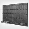Kovový pegboard panel nástenný 24"×12" 4 ks čierny s príslušenstvom