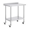 Pracovný stôl nerez 24×36×40 inch, kolieska, nastaviteľná výška