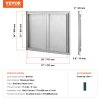 Dvojité nerezové dvierka 787×609 mm do steny, zapustené madlá