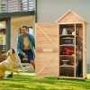 Drevený záhradný sklad s policami, zámkom, vodotesný 28×63 inch