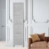 Drevený skladací paraván 4 panely, výška 66.9 inches, svetlosivý