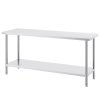 Pracovný stôl z nehrdzavejúcej ocele 24×72×34 inch, 3 polohy