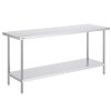 Pracovný stôl z nehrdzavejúcej ocele 24×72×34 inch, 3 polohy
