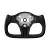 Volant pre model 3 2016–2023 karbón d-tvar s vyhrievaním, čierny