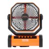 Prenosný nabíjací ventilátor 228.6mm led, 4 rýchlosti, 45°/90°
