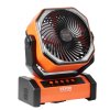 Prenosný nabíjací ventilátor 228.6mm led, 4 rýchlosti, 45°/90°